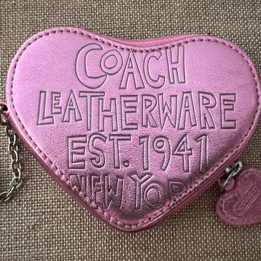 Coach Poppy Heart Coin Purse
